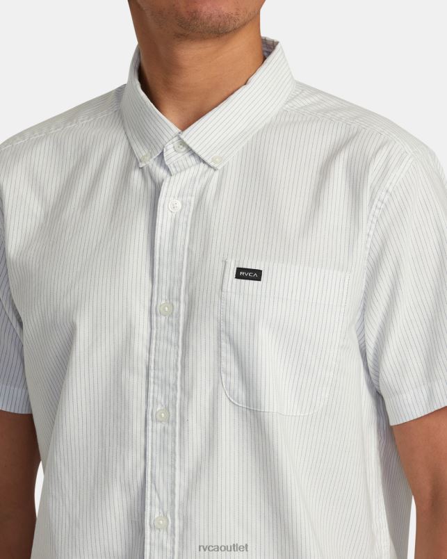 Clothing V84B134 white RVCA Men That'll Do Micro Stripe Short Sleeve Shirt