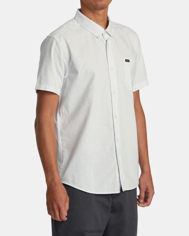 Clothing V84B134 white RVCA Men That'll Do Micro Stripe Short Sleeve Shirt