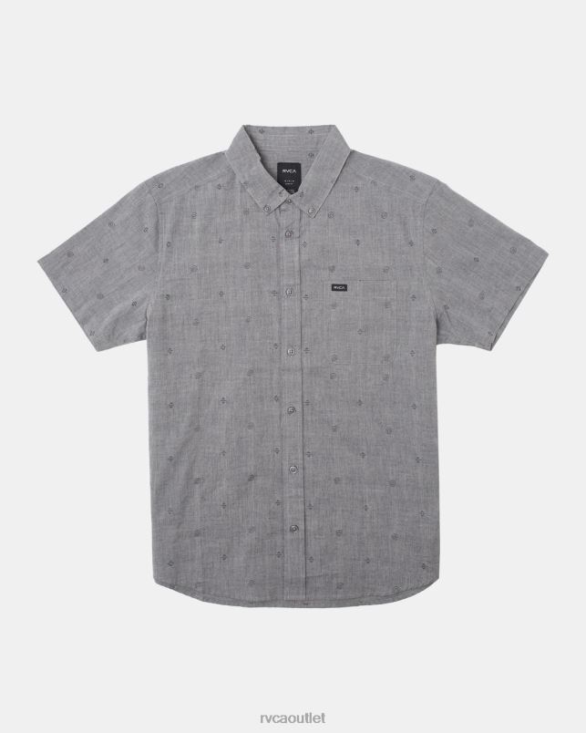 Clothing V84B148 grey RVCA Men That'll Do Dobby Short Sleeve Shirt