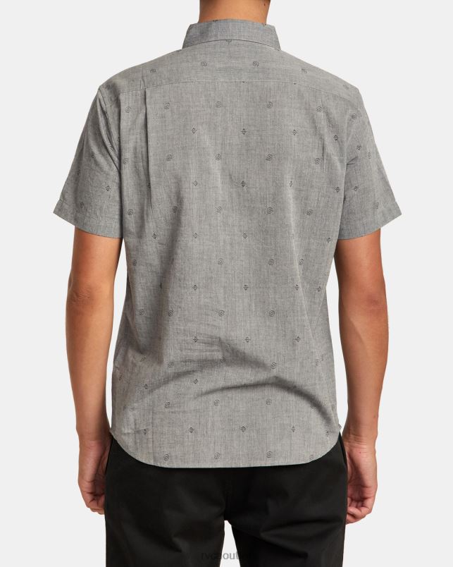 Clothing V84B148 grey RVCA Men That'll Do Dobby Short Sleeve Shirt