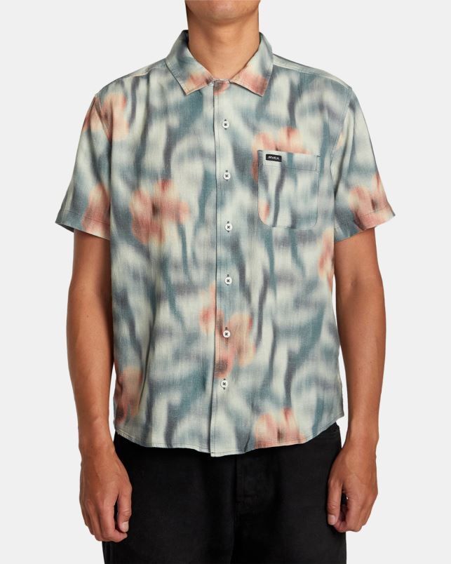 Clothing V84B235 multi RVCA Men Hawaii Speed Floral Short Sleeve Shirt
