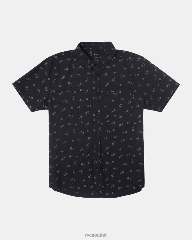 Clothing V84B279 black floral RVCA Men That'll Do Print Short Sleeve Shirt