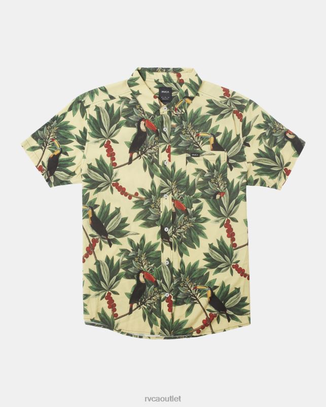 Clothing V84B281 banana RVCA Men Pandemonium Short Sleeve Shirt