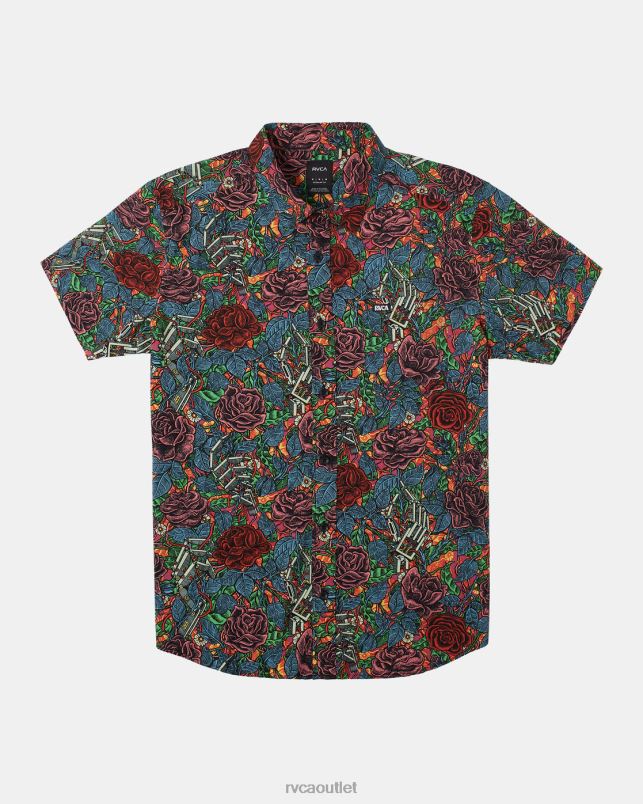 Clothing V84B287 multi RVCA Men Martin Ander Short Sleeve Shirt