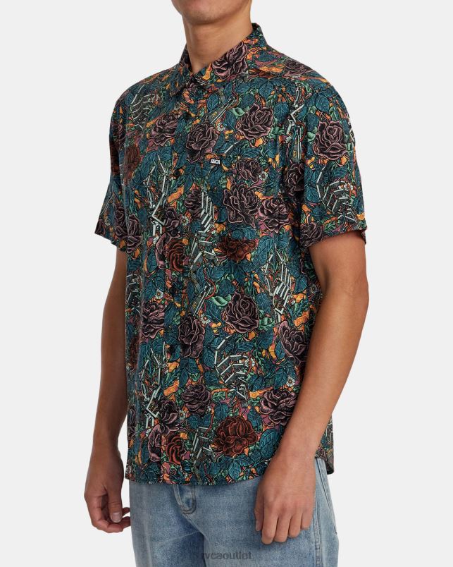 Clothing V84B287 multi RVCA Men Martin Ander Short Sleeve Shirt