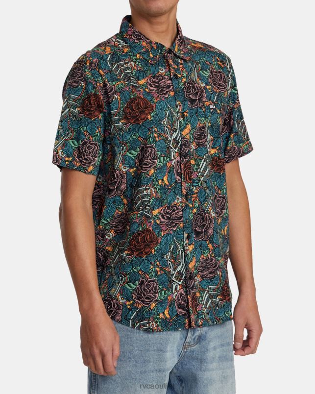 Clothing V84B287 multi RVCA Men Martin Ander Short Sleeve Shirt