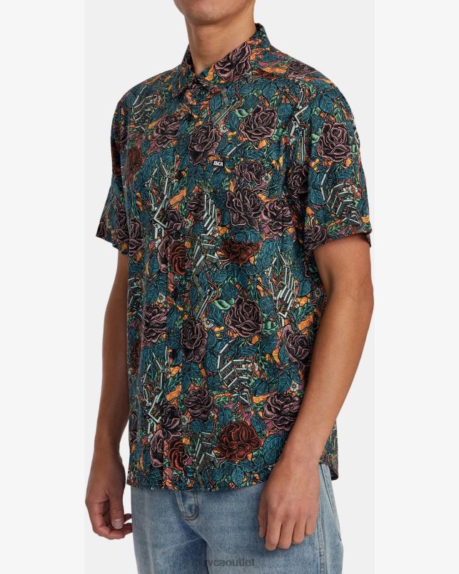 Clothing V84B287 multi RVCA Men Martin Ander Short Sleeve Shirt
