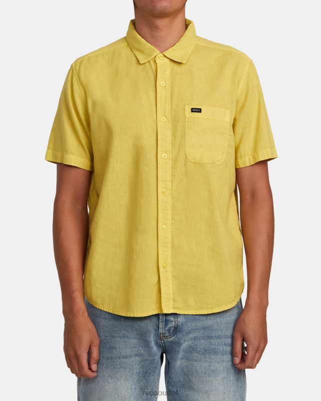 Clothing V84B329 southern moss RVCA Men PTC Woven Short Sleeve Shirt