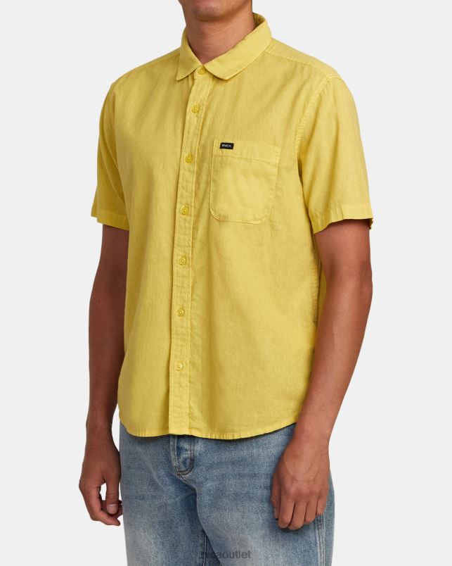 Clothing V84B329 southern moss RVCA Men PTC Woven Short Sleeve Shirt