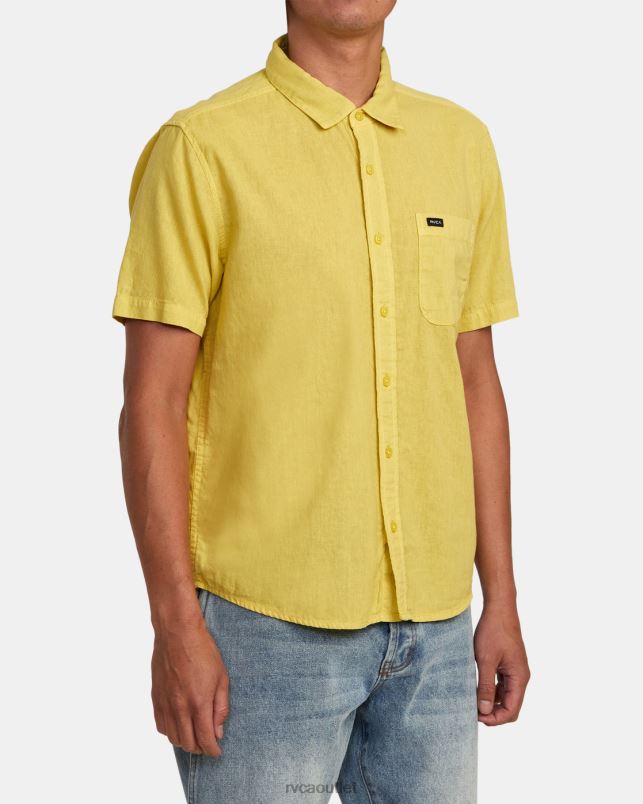 Clothing V84B329 southern moss RVCA Men PTC Woven Short Sleeve Shirt