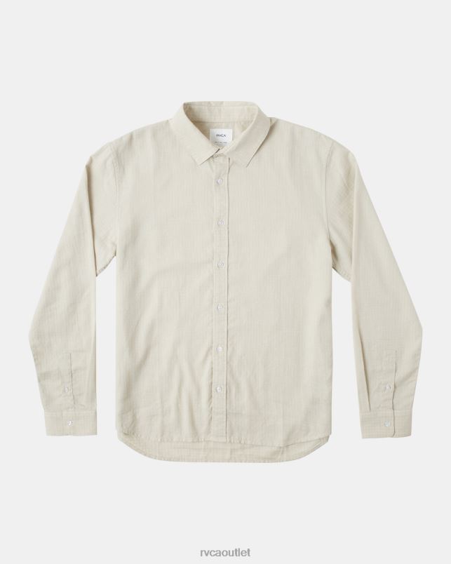 Clothing V84B353 natural RVCA Men Hi-Grade Long Sleeve Shirt