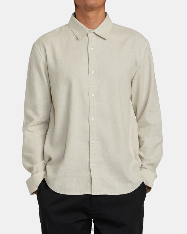 Clothing V84B353 natural RVCA Men Hi-Grade Long Sleeve Shirt