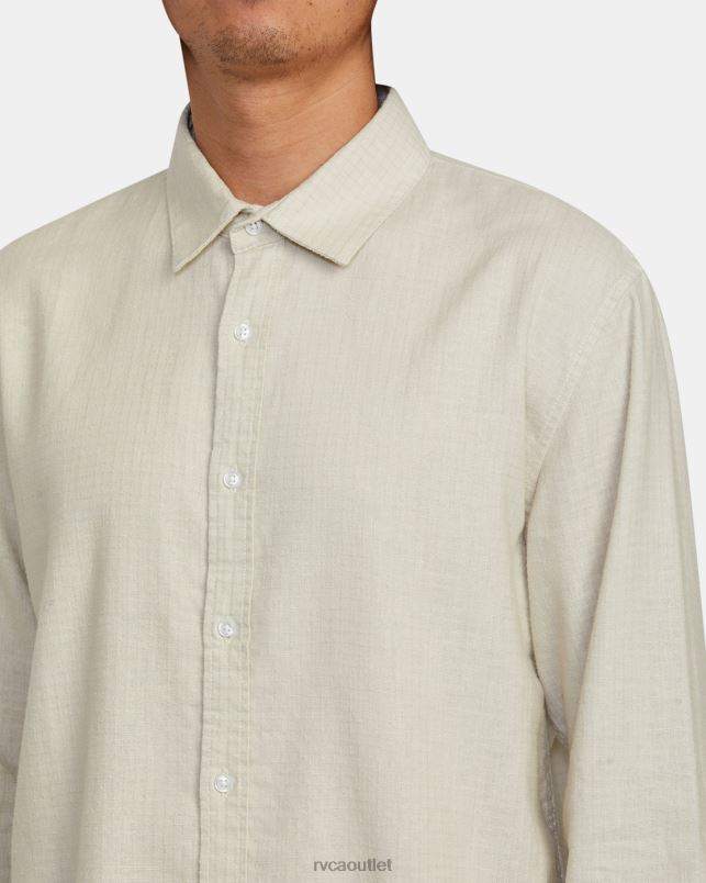 Clothing V84B353 natural RVCA Men Hi-Grade Long Sleeve Shirt