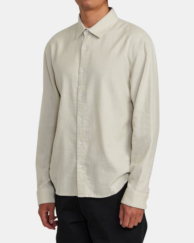 Clothing V84B353 natural RVCA Men Hi-Grade Long Sleeve Shirt