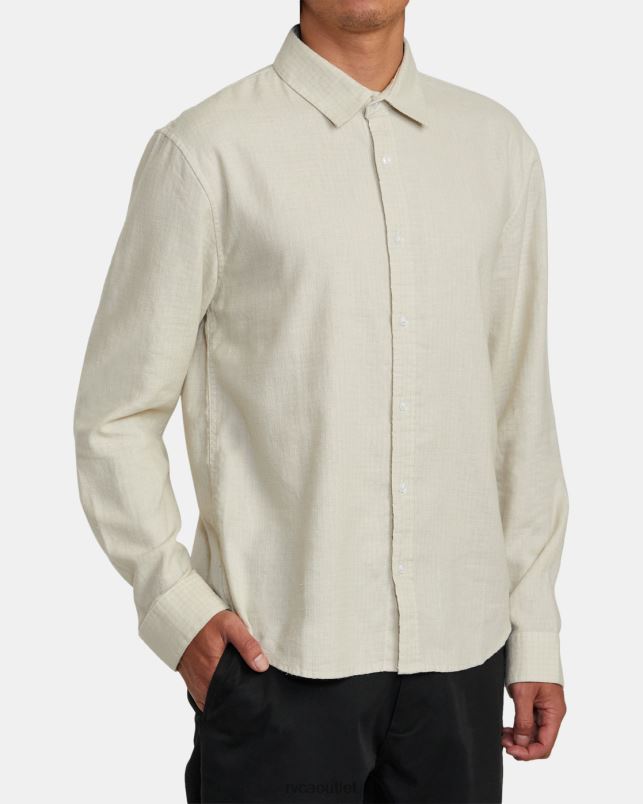 Clothing V84B353 natural RVCA Men Hi-Grade Long Sleeve Shirt