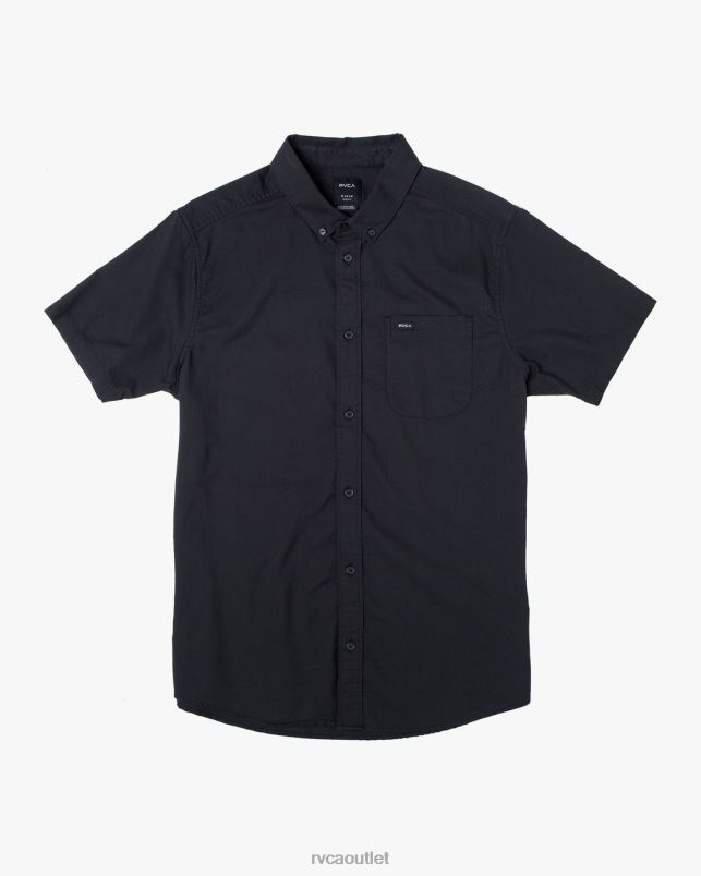 Clothing V84B363 black RVCA Men Thatll Do Stretch Short Sleeve Shirt