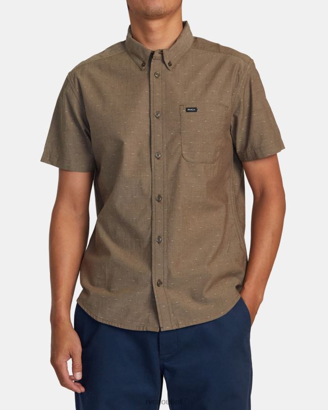 Clothing V84B398 chocolate RVCA Men That'll Do Dobby Short Sleeve Shirt