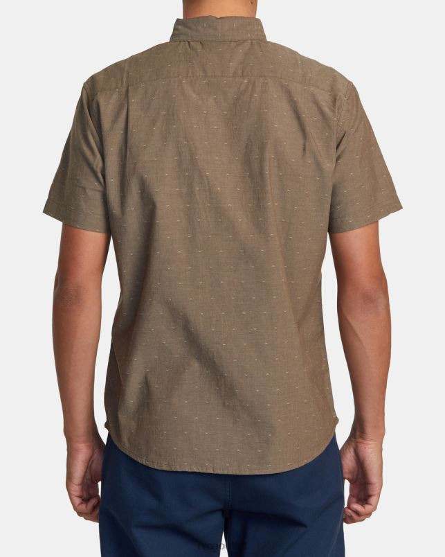 Clothing V84B398 chocolate RVCA Men That'll Do Dobby Short Sleeve Shirt
