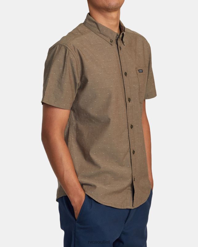Clothing V84B398 chocolate RVCA Men That'll Do Dobby Short Sleeve Shirt