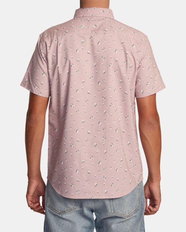 Clothing V84B453 pale mauve RVCA Men Thatll Do Print Short Sleeve Shirt