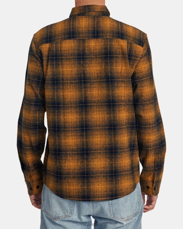 Clothing V84B532 navy RVCA Men Dayshift Flannel Long Sleeve Shirt