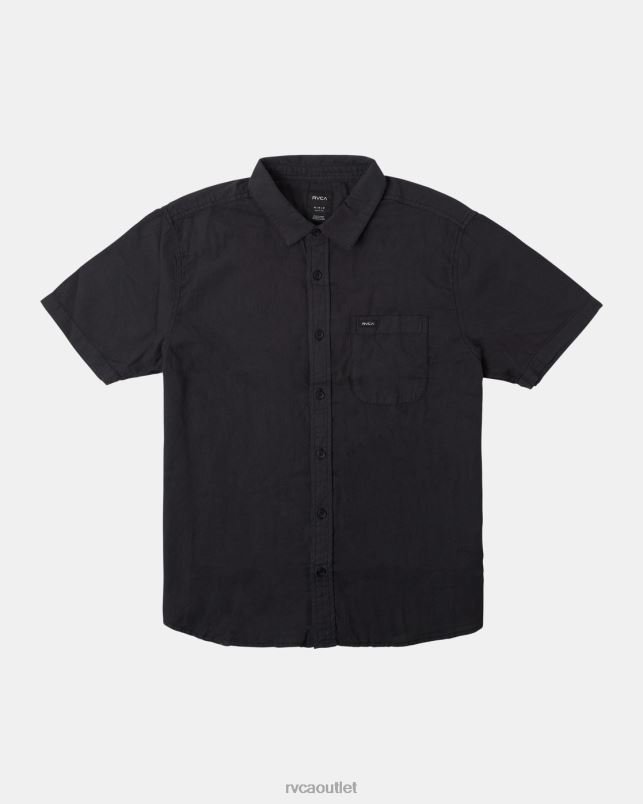 Clothing V84B786 black RVCA Men PTC Woven Short Sleeve Shirt