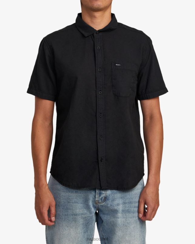 Clothing V84B786 black RVCA Men PTC Woven Short Sleeve Shirt