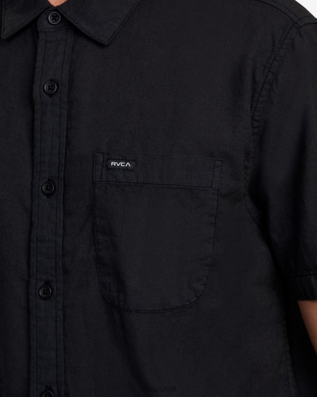 Clothing V84B786 black RVCA Men PTC Woven Short Sleeve Shirt