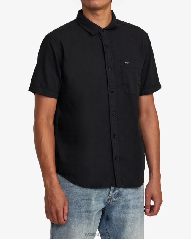 Clothing V84B786 black RVCA Men PTC Woven Short Sleeve Shirt