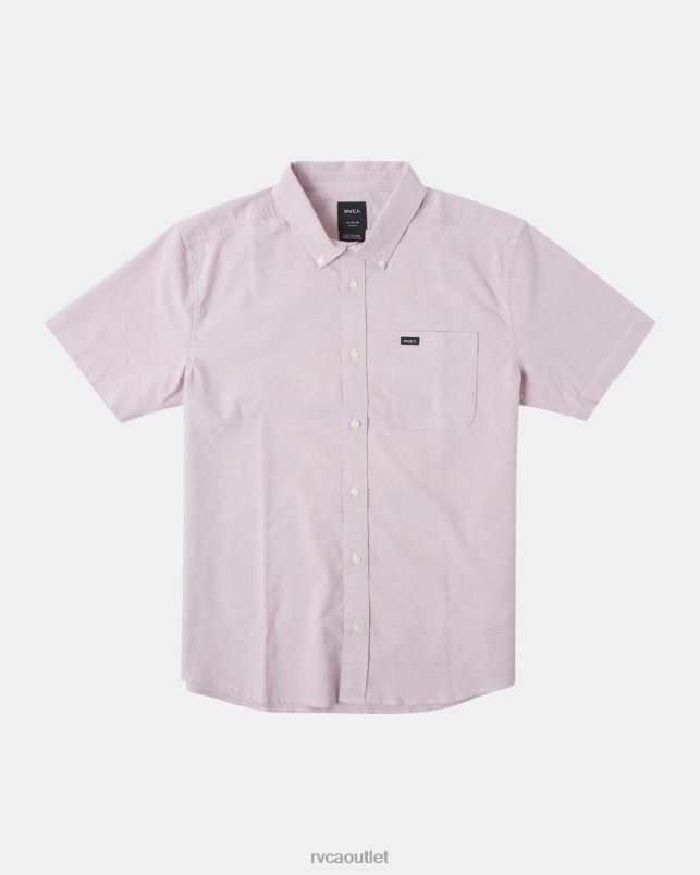 Clothing V84B889 lavender RVCA Men That'll Do Stretch Short Sleeve Shirt