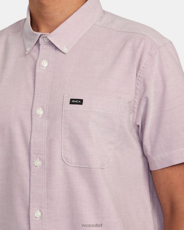 Clothing V84B889 lavender RVCA Men That'll Do Stretch Short Sleeve Shirt