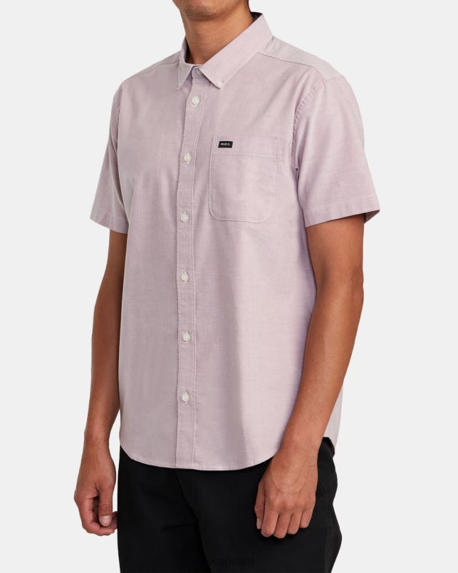 Clothing V84B889 lavender RVCA Men That'll Do Stretch Short Sleeve Shirt