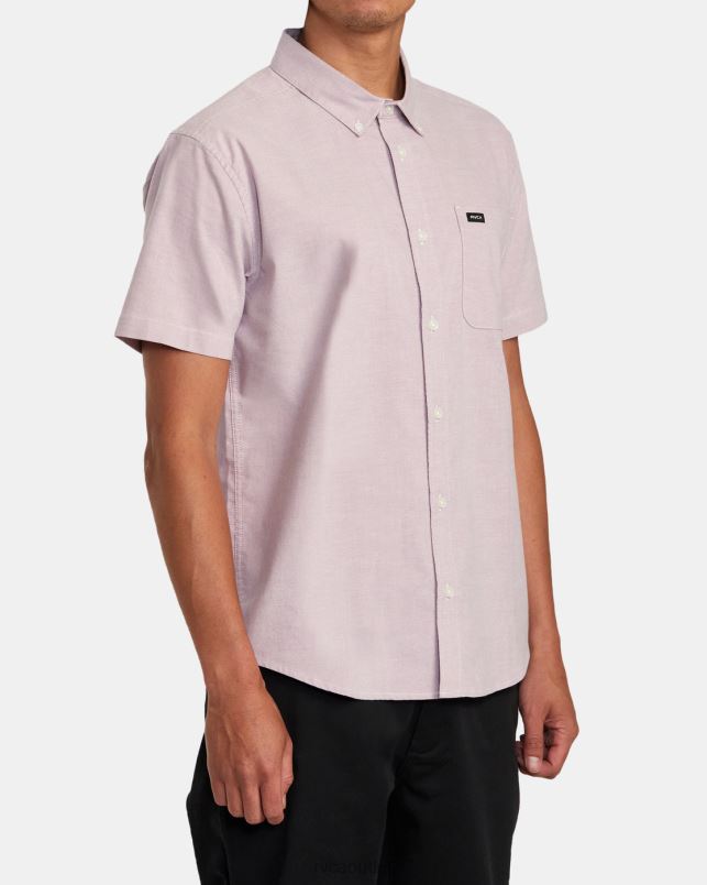 Clothing V84B889 lavender RVCA Men That'll Do Stretch Short Sleeve Shirt
