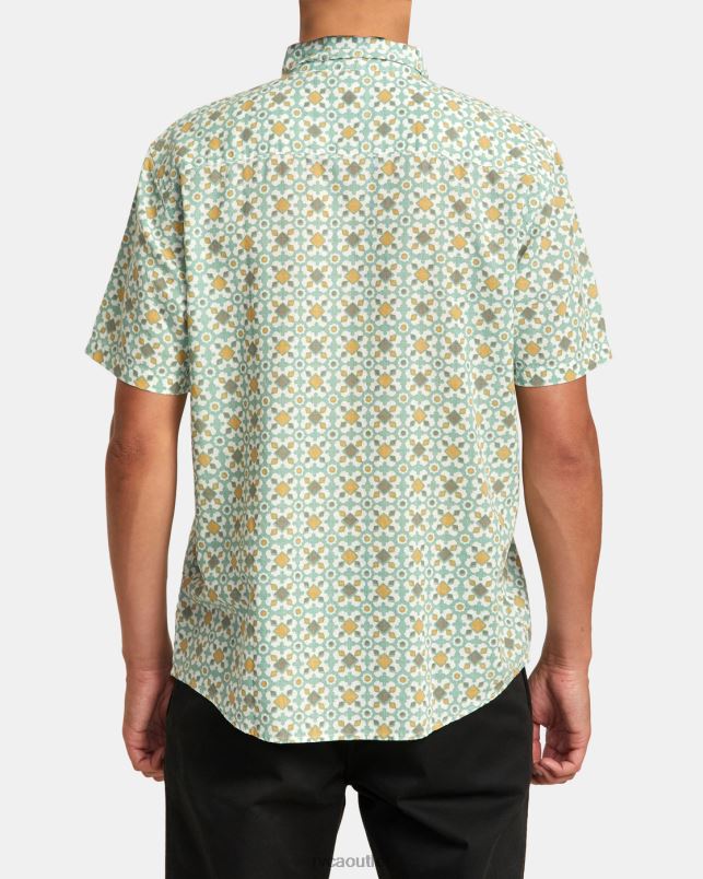 Clothing V84B8 green haze RVCA Men Vacationist Short Sleeve Shirt