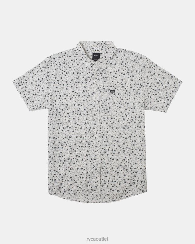 Clothing V84B91 white RVCA Men English Roses Short Sleeve Shirt
