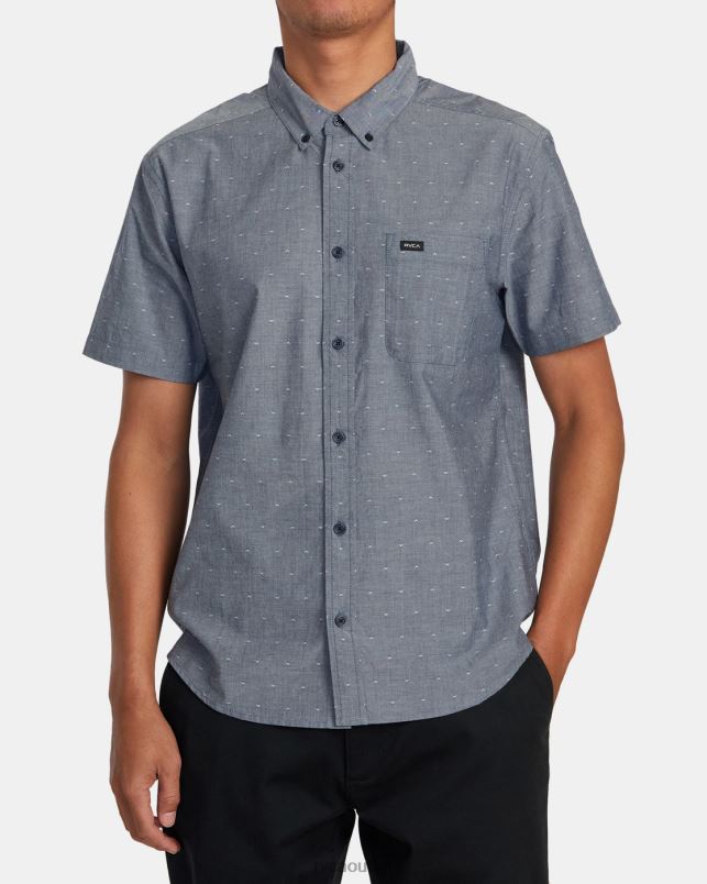 Clothing V84B924 moody blue RVCA Men That'll Do Dobby Button-Up Shirt