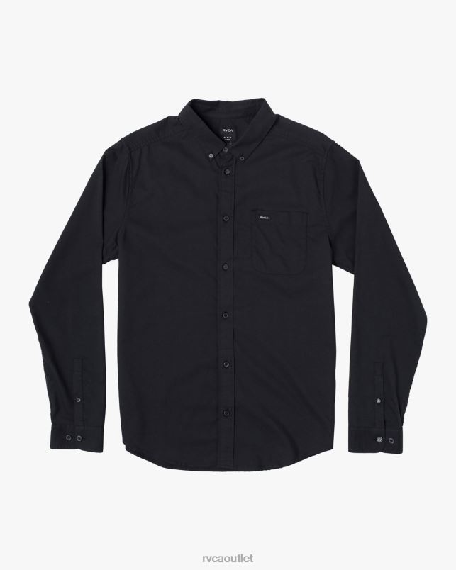 Clothing V84B974 black RVCA Men That'll Do Stretch Long Sleeve Shirt