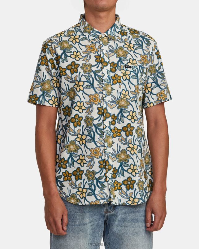 Clothing V84B984 silver bleach RVCA Men Evening Floral Shirt