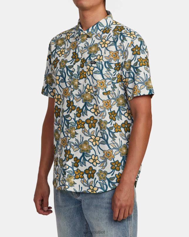 Clothing V84B984 silver bleach RVCA Men Evening Floral Shirt