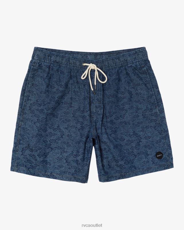 Clothing V84B100 blue RVCA Men Escape Dragon 17 Elastic Shorts