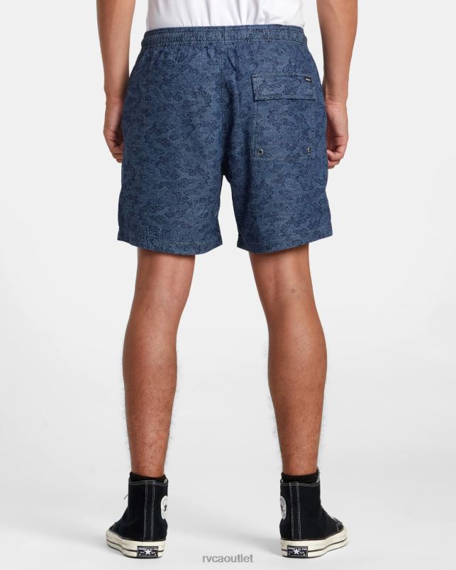 Clothing V84B100 blue RVCA Men Escape Dragon 17 Elastic Shorts