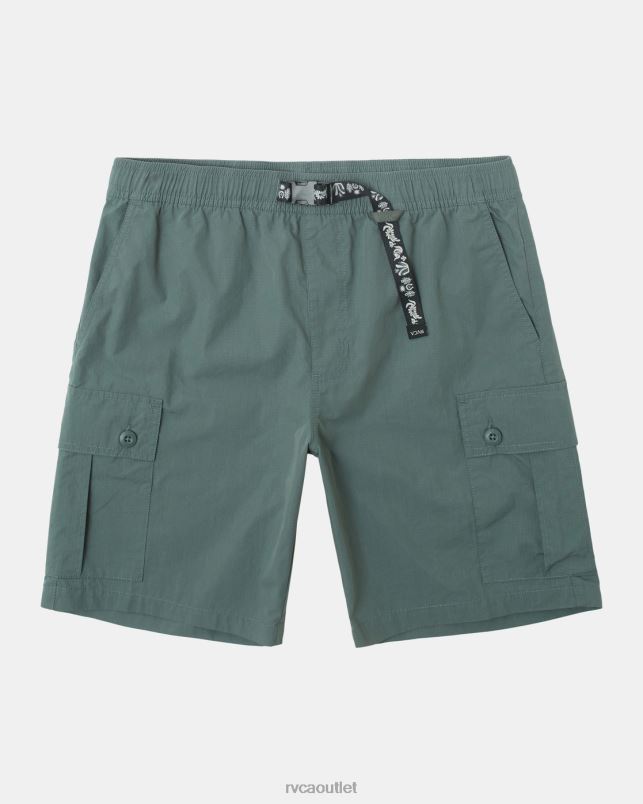 Clothing V84B105 balsam green RVCA Men Civic Utility 18 Elastic Shorts