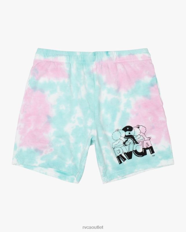 Clothing V84B1066 white tie dye RVCA Men x Jesse Lortz Elastic Shorts