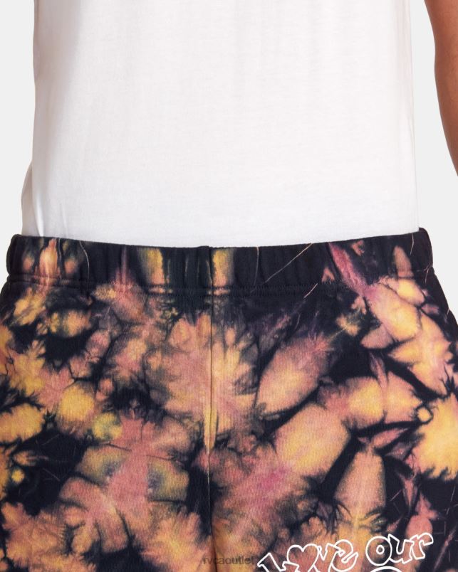 Clothing V84B1071 tie dye RVCA Men Freaktopia Love Your Mother Sweat Shorts