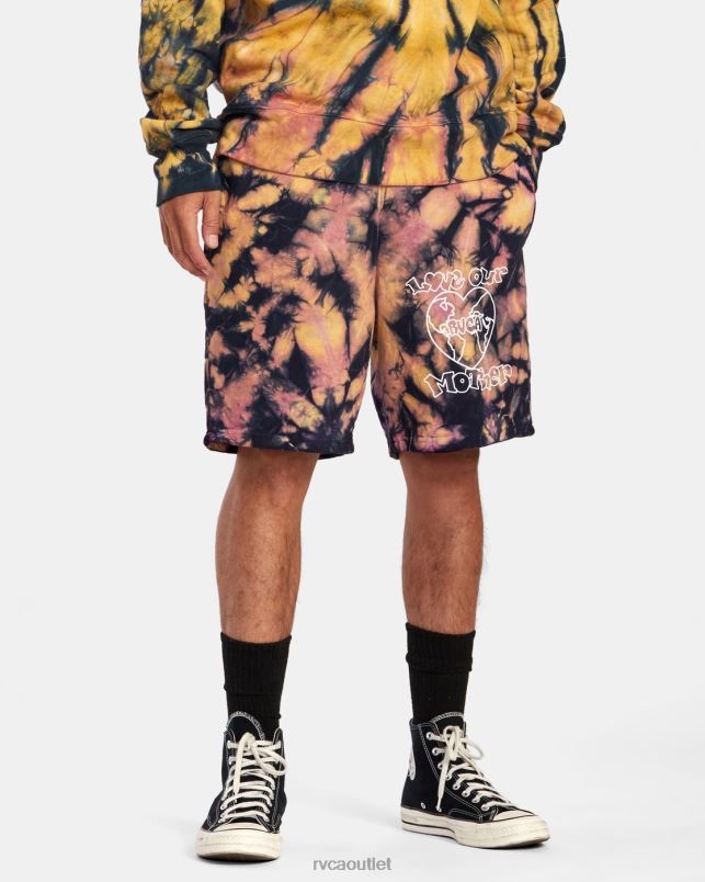Clothing V84B1071 tie dye RVCA Men Freaktopia Love Your Mother Sweat Shorts