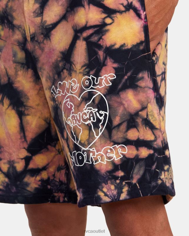 Clothing V84B1071 tie dye RVCA Men Freaktopia Love Your Mother Sweat Shorts