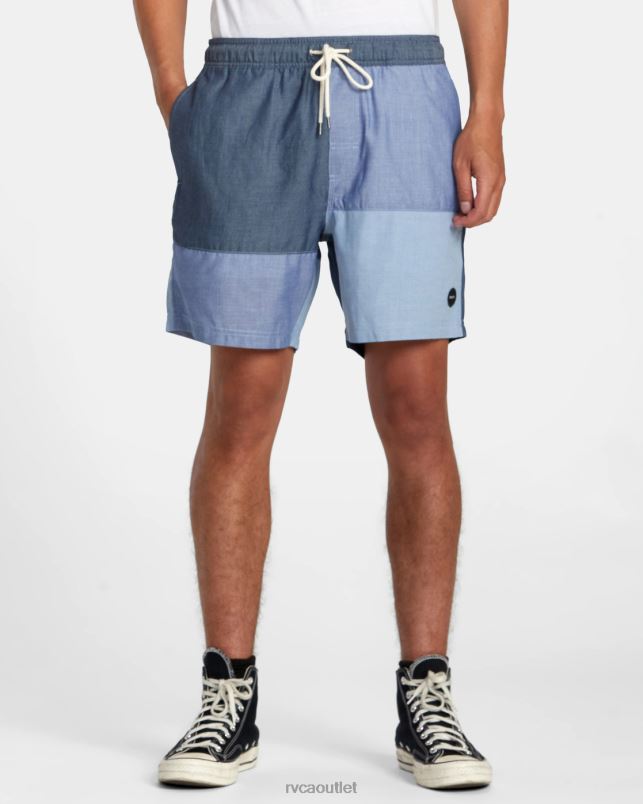 Clothing V84B107 blue RVCA Men Patchwork Elastic 17 Elastic Shorts
