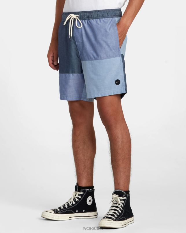Clothing V84B107 blue RVCA Men Patchwork Elastic 17 Elastic Shorts