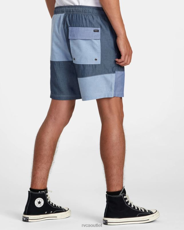 Clothing V84B107 blue RVCA Men Patchwork Elastic 17 Elastic Shorts