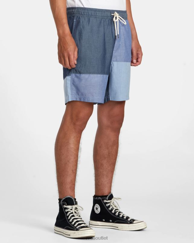 Clothing V84B107 blue RVCA Men Patchwork Elastic 17 Elastic Shorts